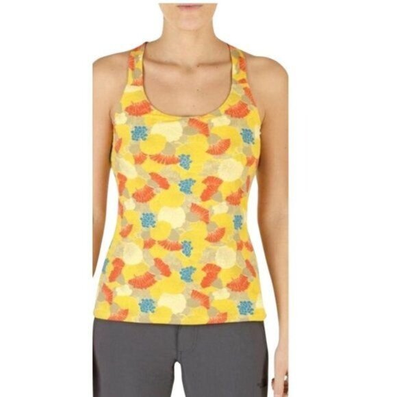 The North Face Yellow Floral Gentle Stretch Tank Top - S - Picture 1 of 7